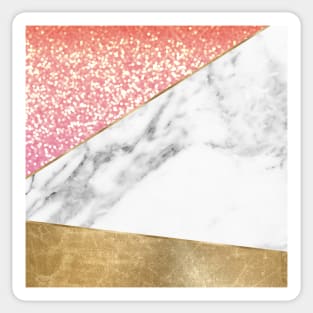 Arty rose gold glitter marble Sticker